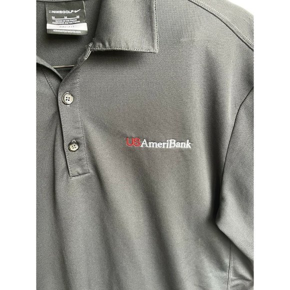 Nike Golf Dri-FIT Gray Polo with US AmeriBank Embroidered Left Chest Size Medium - Picture 5 of 10